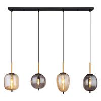 Svjetiljka Viseća 15345-4a Blacky - boje mjeda/crna, Design, staklo/metal (110/18,5/120cm) - Globo
