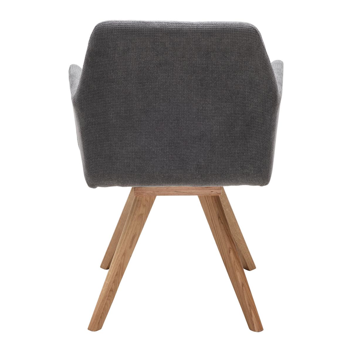 Armlehnstuhl Diona Grau - Grau, MODERN, Holz/Textil (57/89/66cm) - Mömax