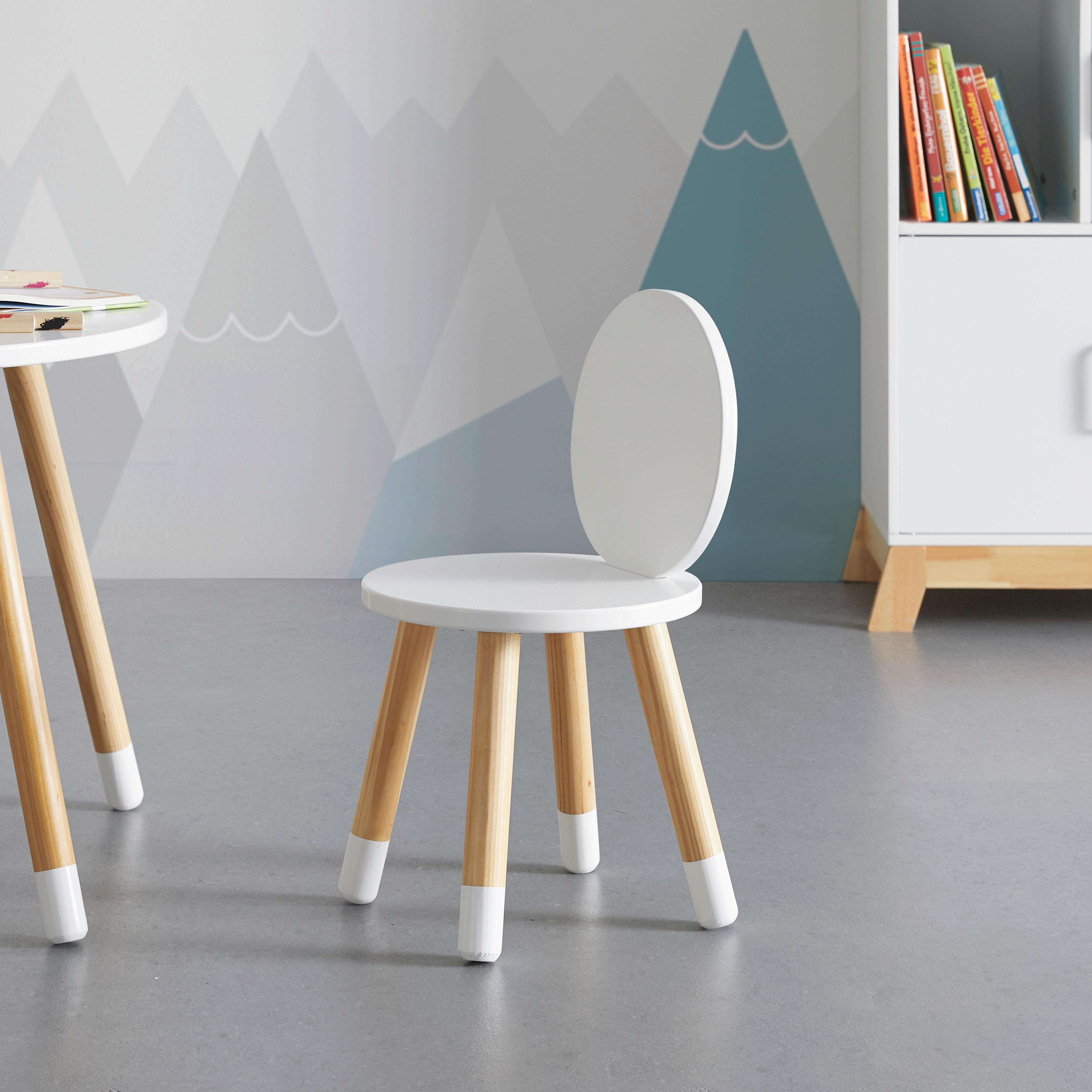 Kinderstuhl Leni Weiß Echtholz - Weiß/Pinienfarben, MODERN, Holz (27,4/51/27,4cm) - Bessagi Kids