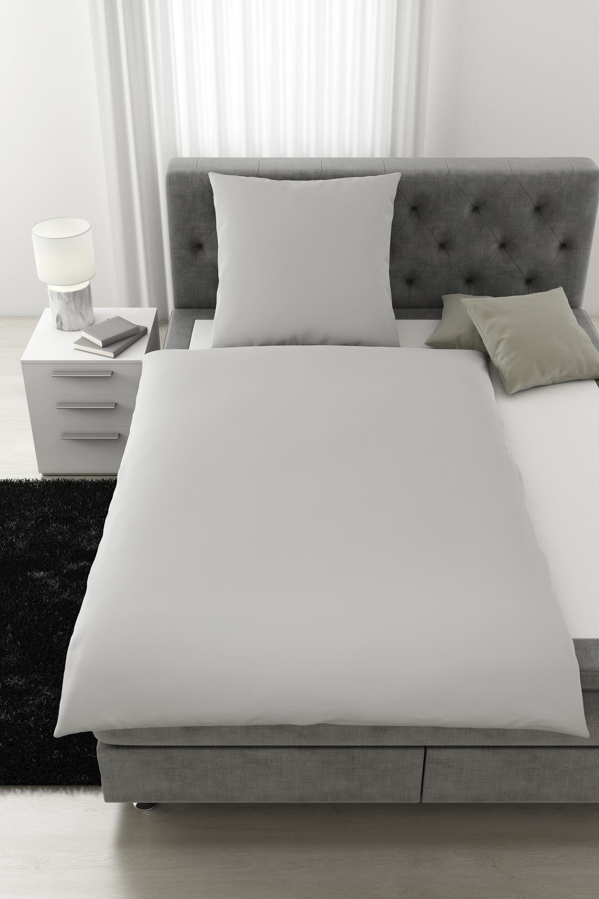 Bettwäsche Alex Uni ca. 135x200cm - Platinfarben, MODERN, Textil (135/200cm) - Premium Living