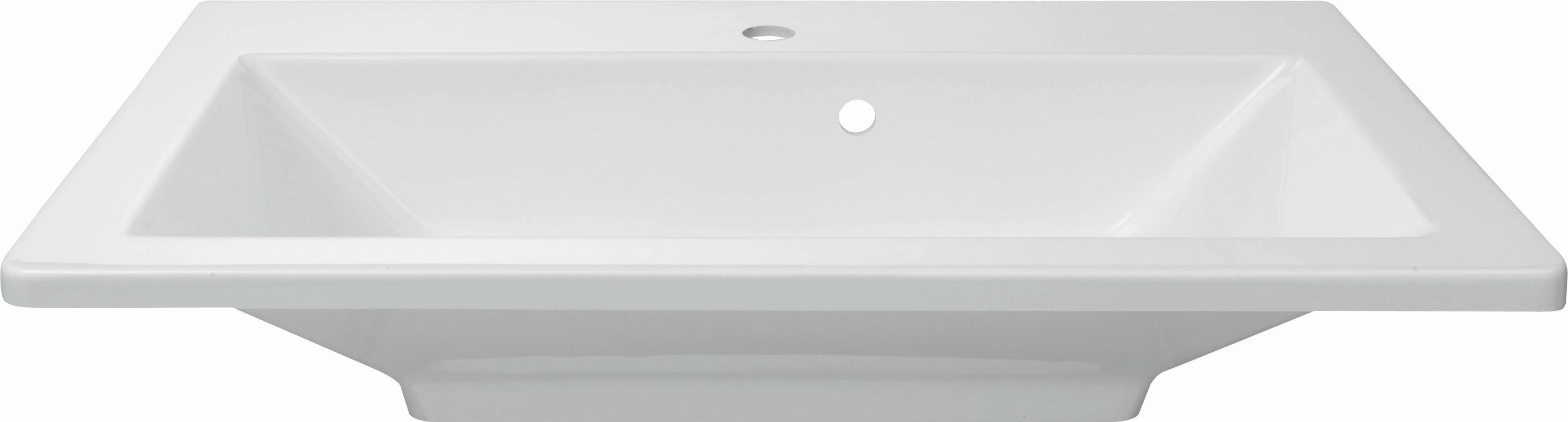 Umivalnik Domino - bela, kamen (80/17/50cm)