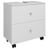 WASCHBECKENUNTERSCHRANK NILOSI L - Weiss/Silberfarben, Modern, Holzwerkstoff/Kunststoff (60/61/33cm) - MID.YOU