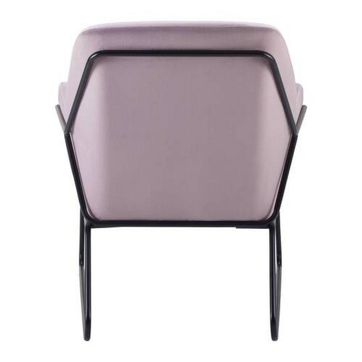 Sessel Kezia Rosa Samt - Schwarz/Rosa, MODERN, Textil/Metall (71/84cm) - Bessagi Home