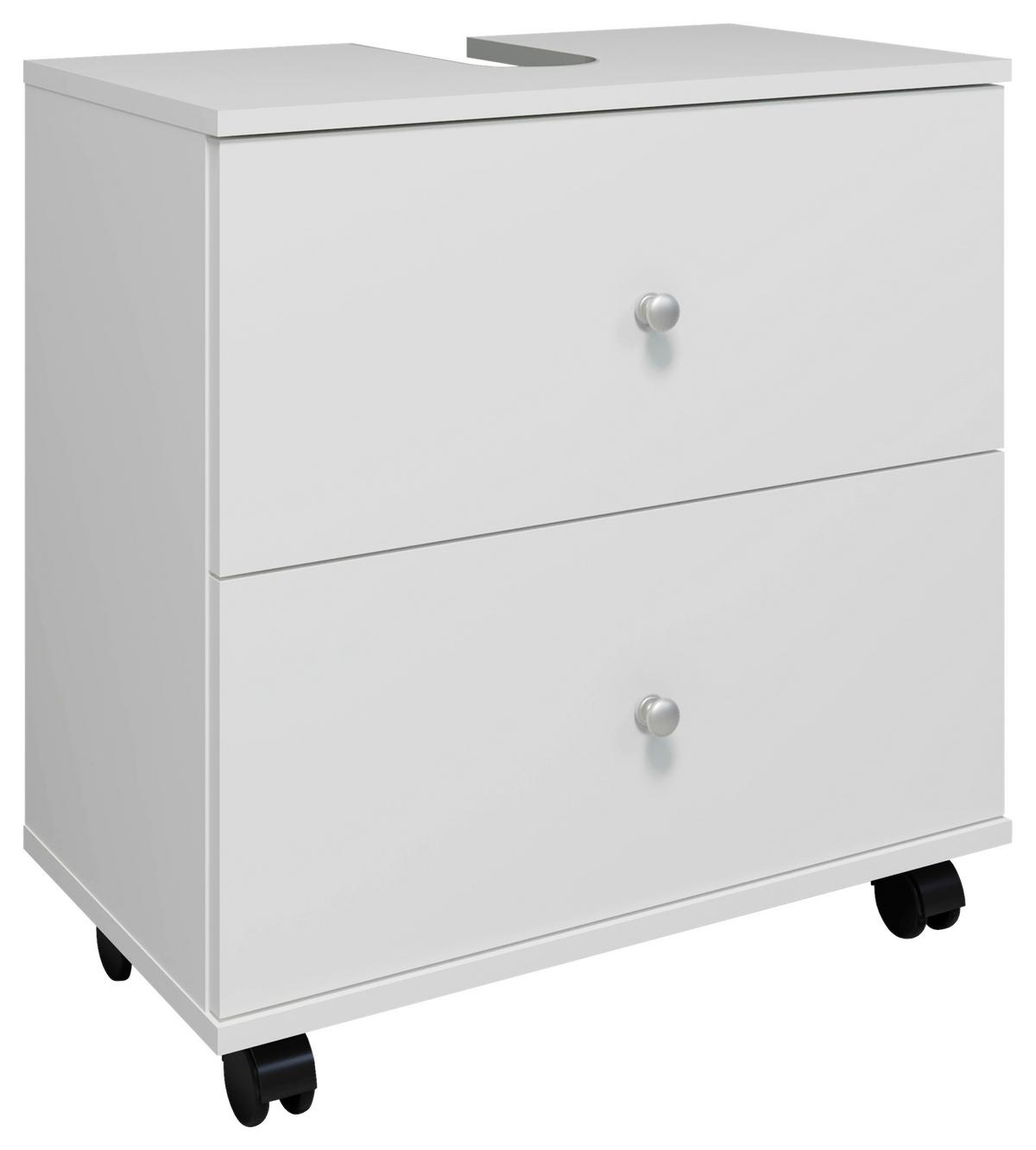 Omarica Za Pod Umivalnik Nilosi L, Bela - srebrne barve/črna, Moderno, umetna masa/leseni material (60/61/33cm) - MID.YOU