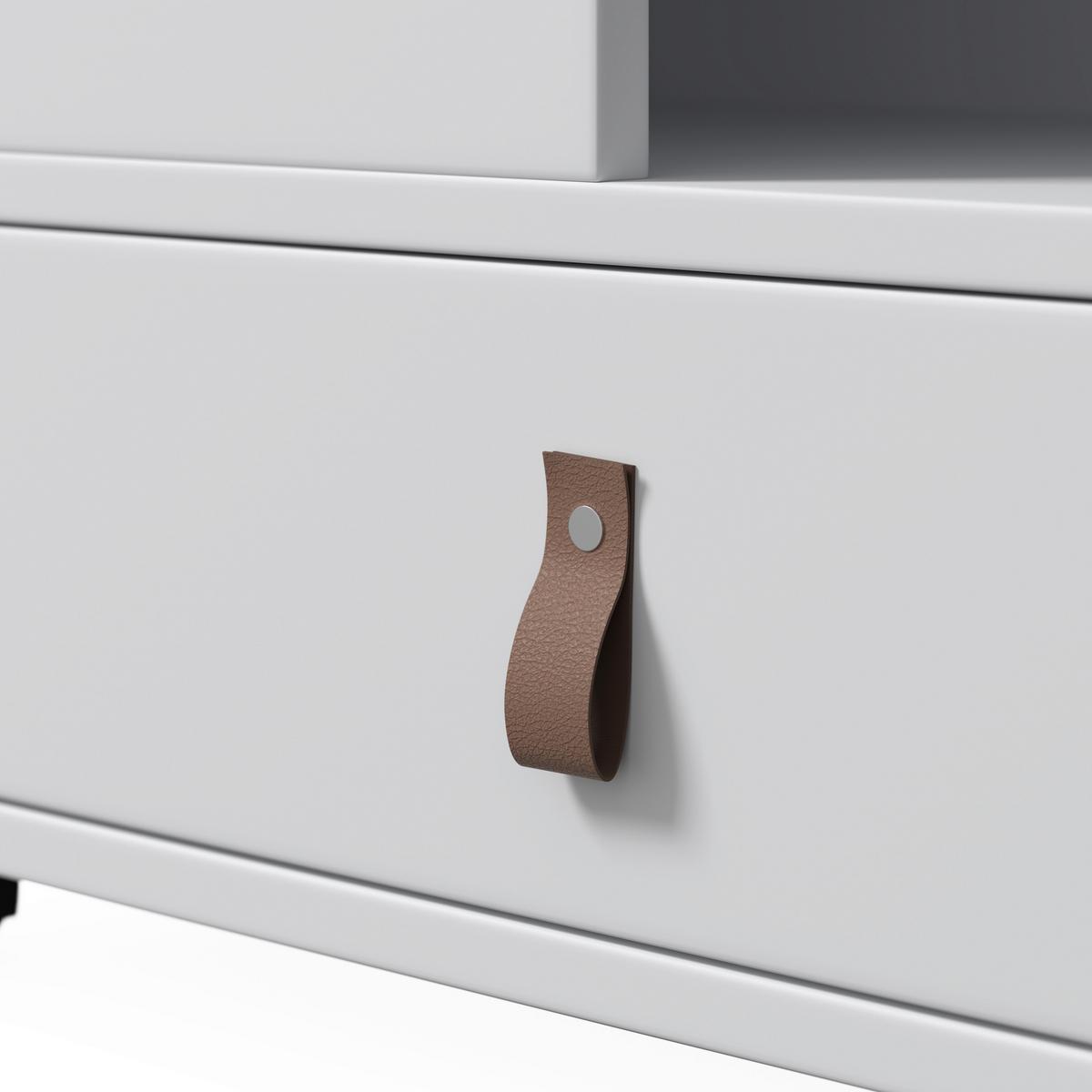 Couchtisch Mick Weiß MDF - Braun/Weiß, MODERN, Holzwerkstoff/Kunststoff (74/88/35cm) - Bessagi Home