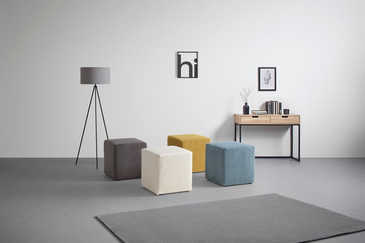 Hocker Bali Cord in Senfgelb - Senfgelb, MODERN, Textil (45/42/45cm) - Based