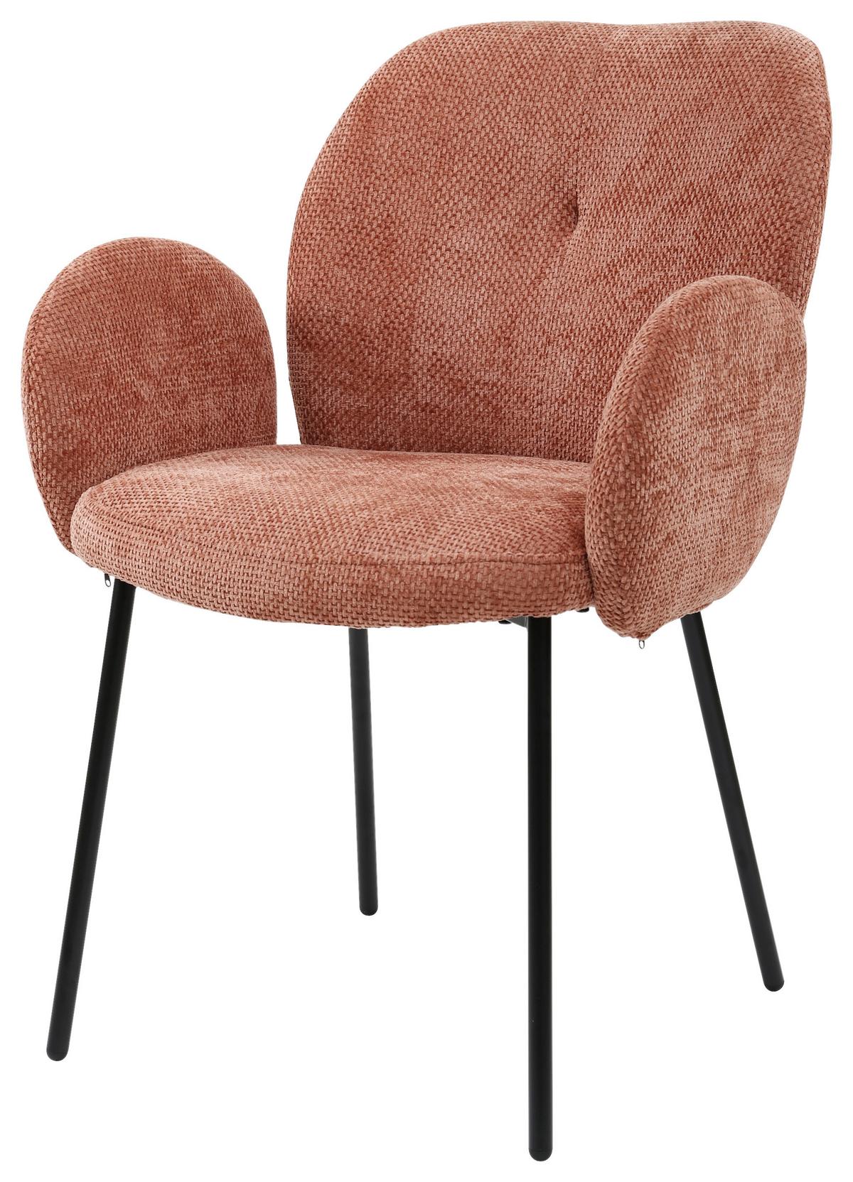Armlehnstuhl Mara Rosa/Schwarz - Schwarz/Rosa, Lifestyle, Holz/Textil (60/87/64cm) - Mömax
