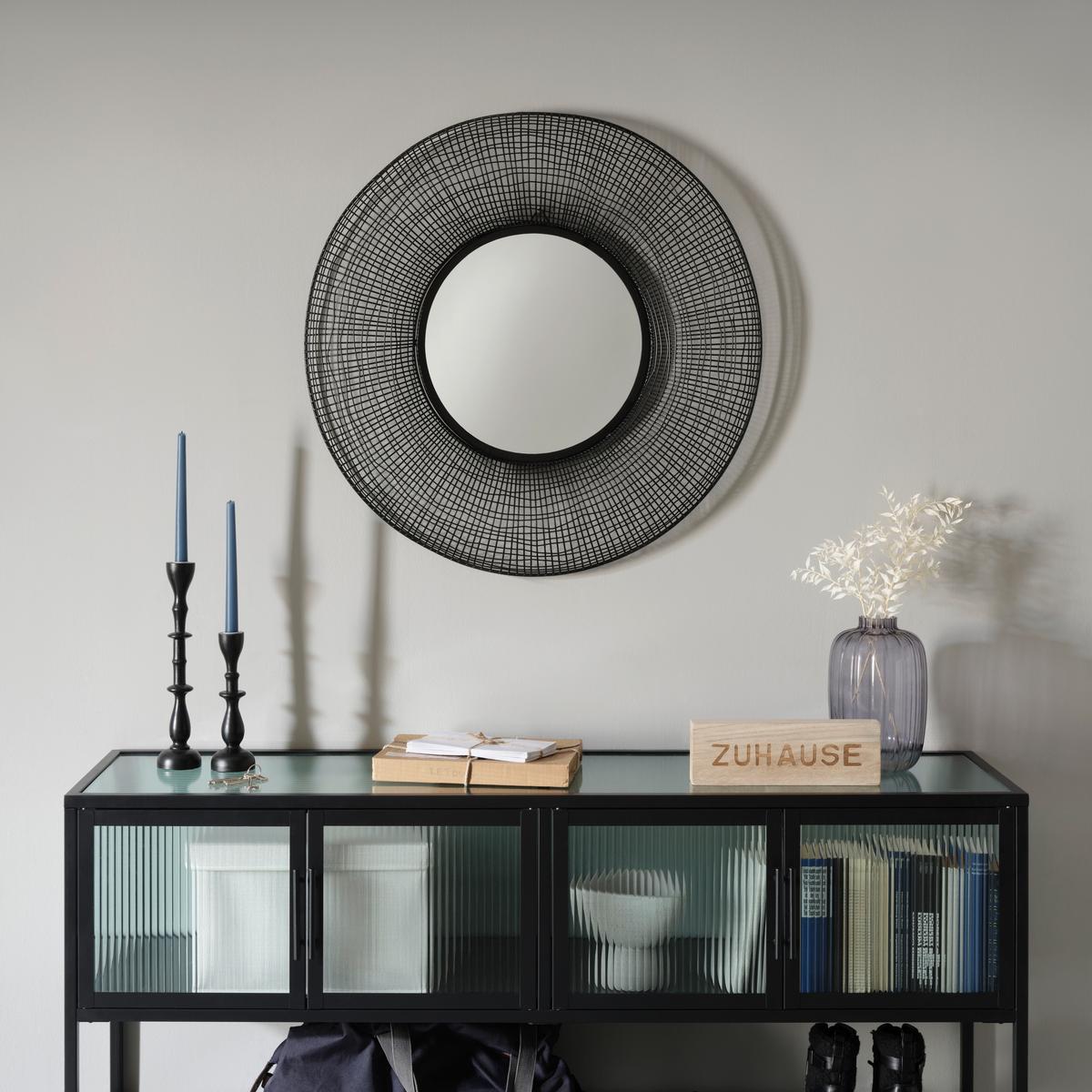 Wandspiegel Amon in Schwarz - Schwarz, MODERN, Glas/Holzwerkstoff (79/79/6cm) - Premium Living