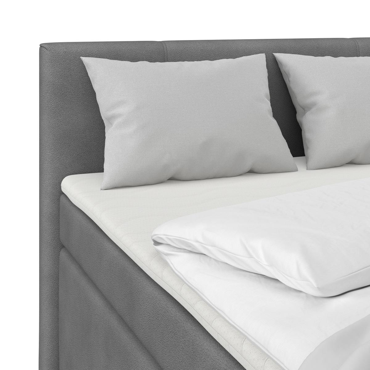 Boxspring Krevet Mira - tamno siva, Konvencionalno, metal/tekstil (140/200cm) - Best Price