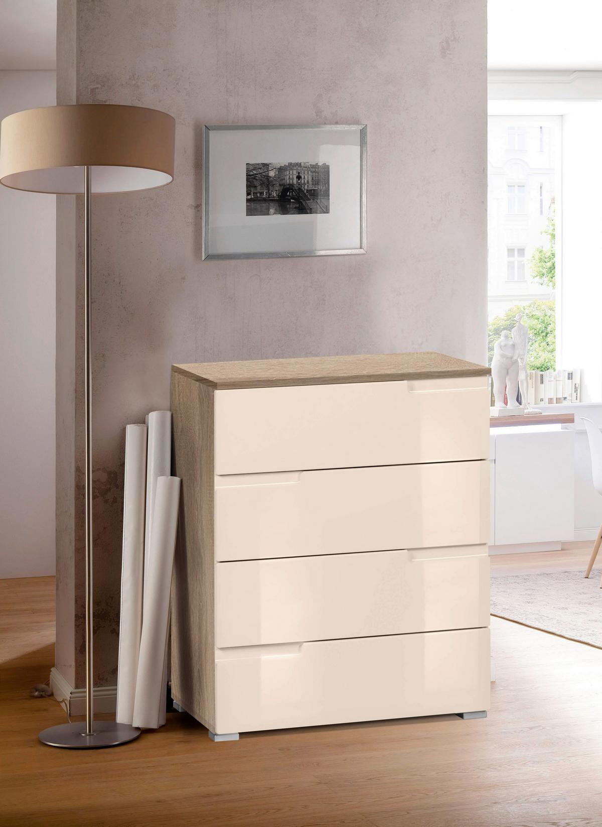 Komód Bézs-tölgy Szín Moon - bézs/tölgyfa színű, Modern, faalapú anyag (65/80/40cm)