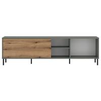 Comodă TV POZZI - culoare lemn stejar/verde gri, Trend, material pe bază de lemn (180/50,8/40cm) - Modern Living