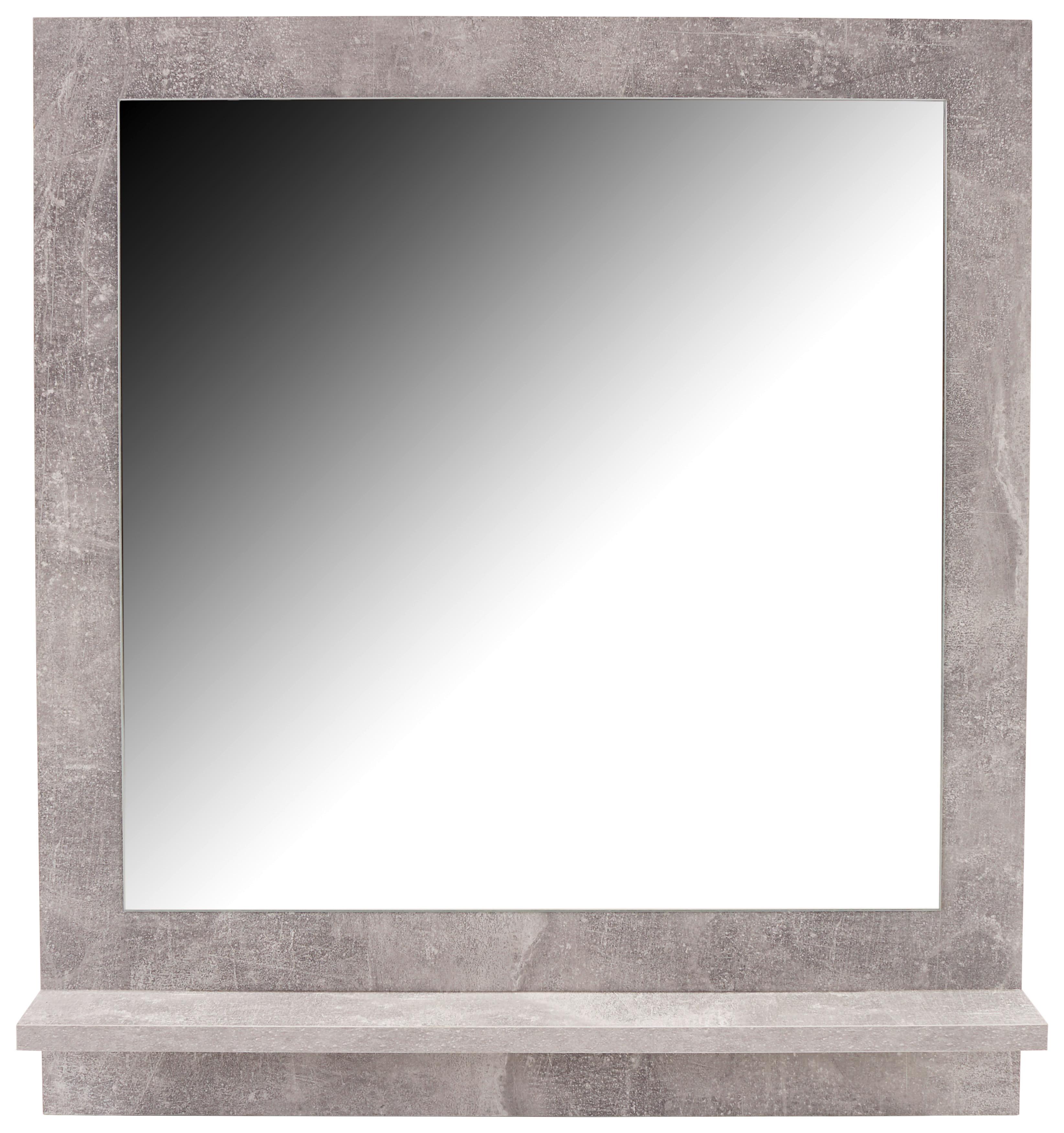 Ogledalo Attack - svijetlo siva, Modern, drvni materijal (60,4/68/10cm)