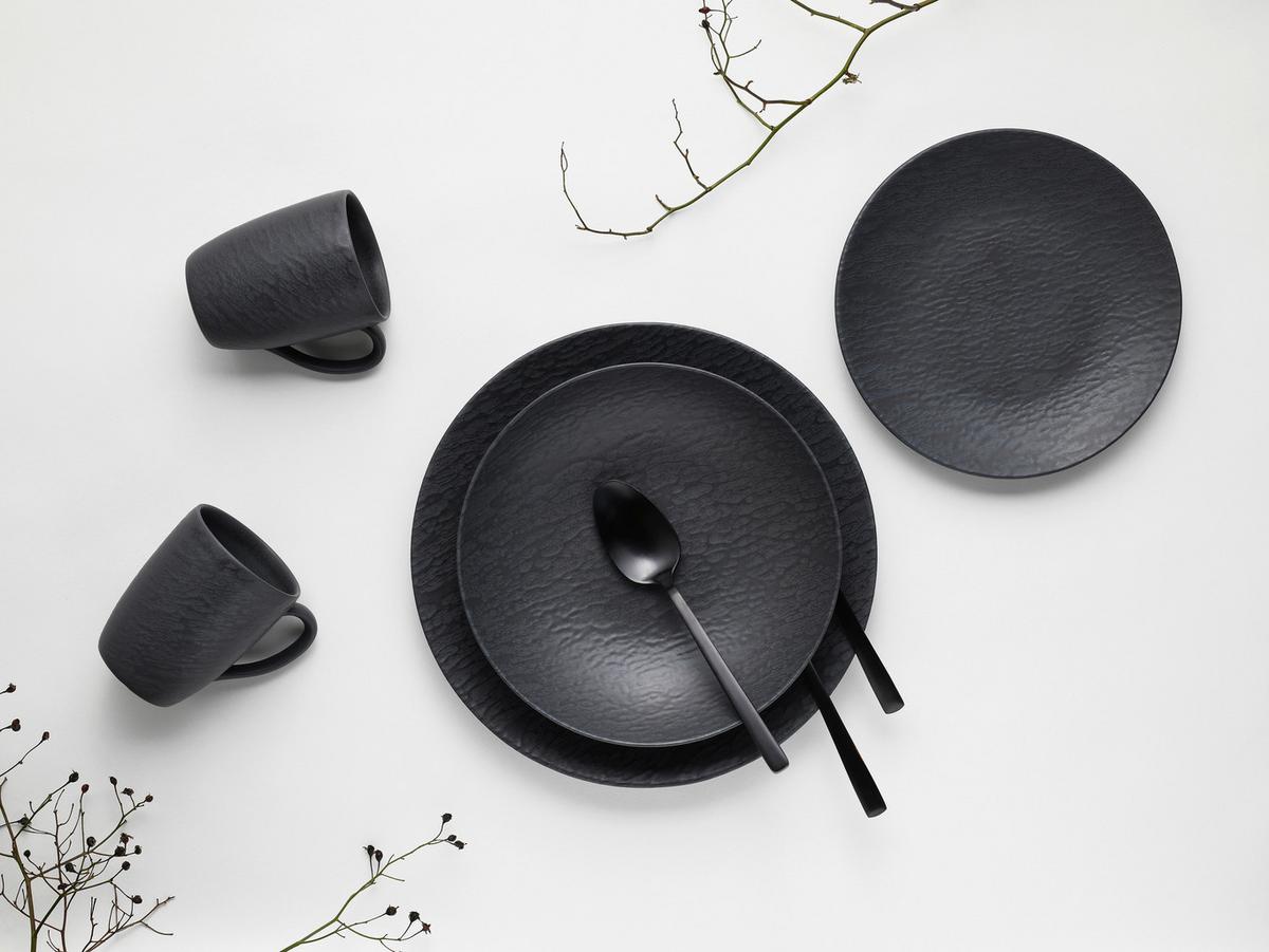 Kombiservice Schwarz, 16-teilig - Schwarz, Trend, Keramik - Creatable