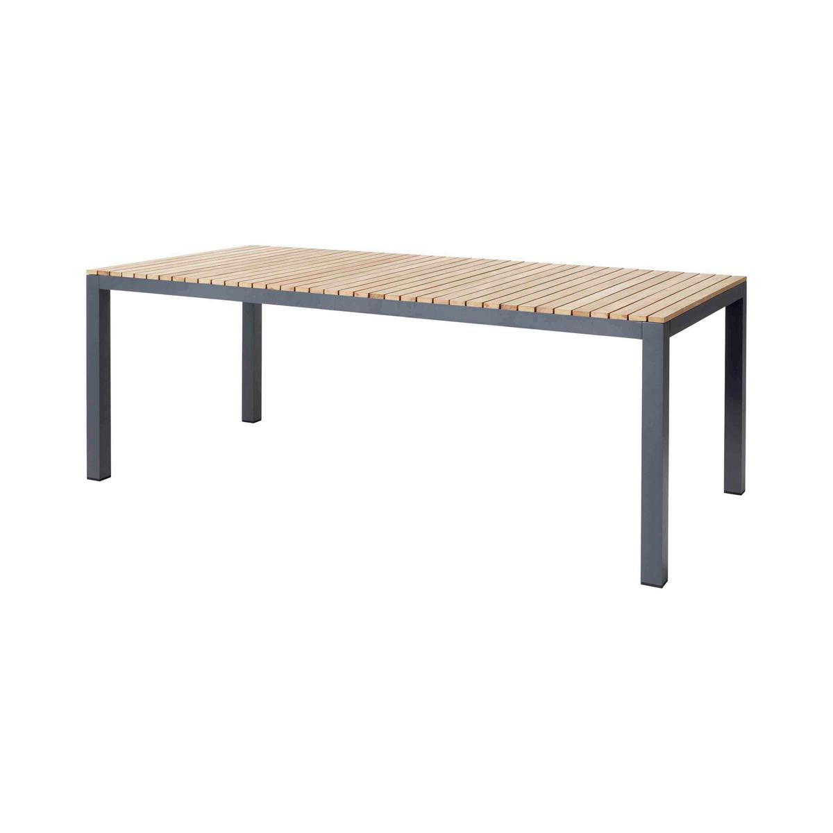 STÓŁ OGRODOWY MOOD EXTREME - antracytowy/kolor drewna tekowego, Natur, metal/drewno (209/100/74cm) - Gardenson