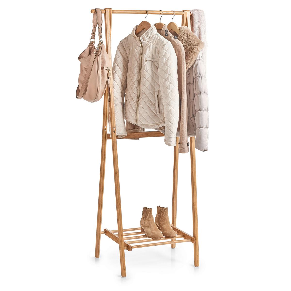 Kleiderständer Naturfarben - Naturfarben, Basics, Holz (73,5/44,5/159cm) - Zeller Present