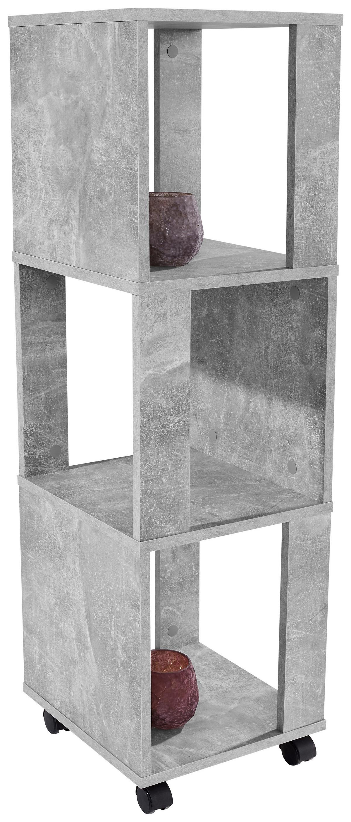 Etajeră Rolly - gri, Modern, plastic/material pe bază de lemn (34/111/34cm) - Modern Living