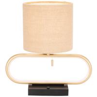 Lampe de bureau à LED Fizu Naturfarben max. 6 Watt - couleur écru/doré, Modern, métal/textile (27,5/18/30cm) - Modern Living