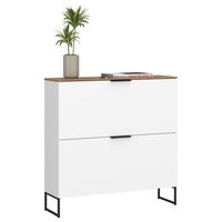 Pantofar ALADIN - alb/culoare lemn stejar, Modern, material pe bază de lemn (100/105/35cm) - Modern Living