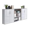 Aktenschrank Office Edition Sw Set 9 Grau/Weiß - Weiß Hochglanz/Grau, MODERN, Holzwerkstoff (253,2/113,6/33cm) - MID.YOU
