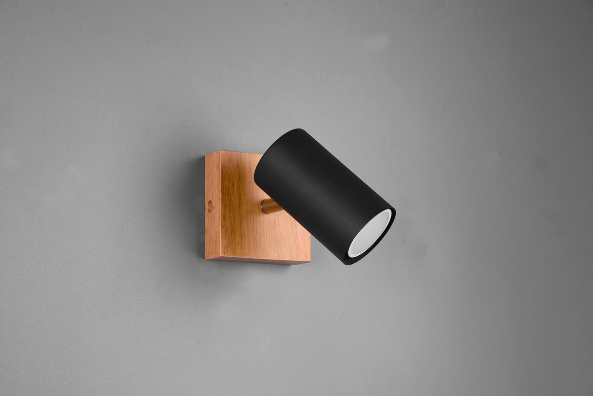 Strahler Spot Marley Schwarz max. 15 Watt - Schwarz, Design, Holz/Metall (9/16/12cm) - Trio Leuchten