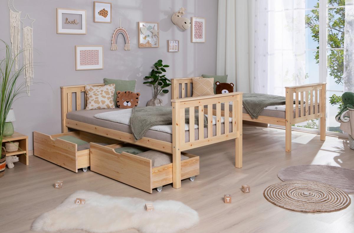 Pograd Sammy, Pravi Les, 90x200cm - naravne barve, Moderno, les (90/200cm) - MID.YOU