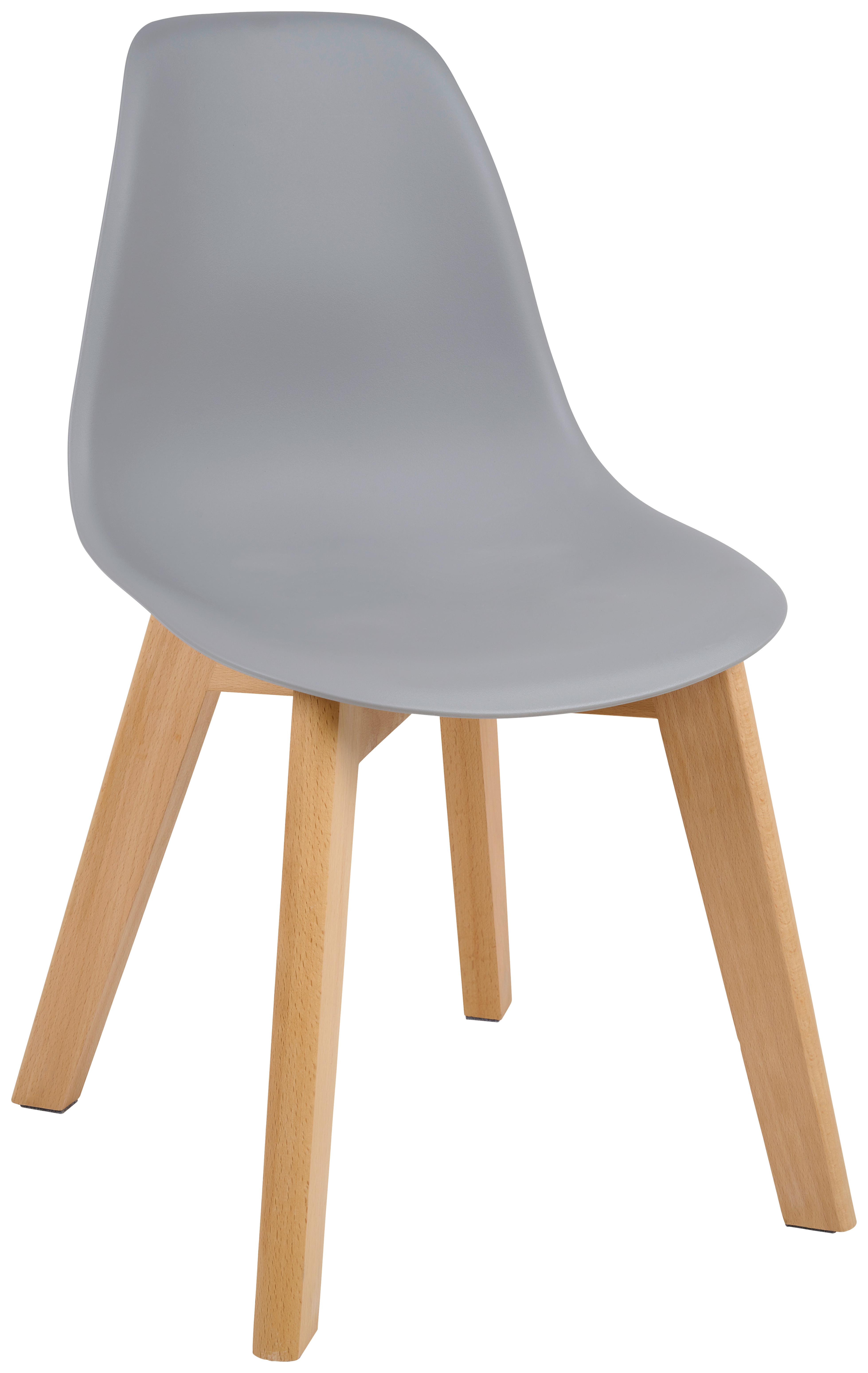 KRZESEŁKO DLA DZIECI KOPENHAGEN 4 - kolor bukowy/szary, Modern, tworzywo sztuczne/drewno (33/57/38cm) - P & B