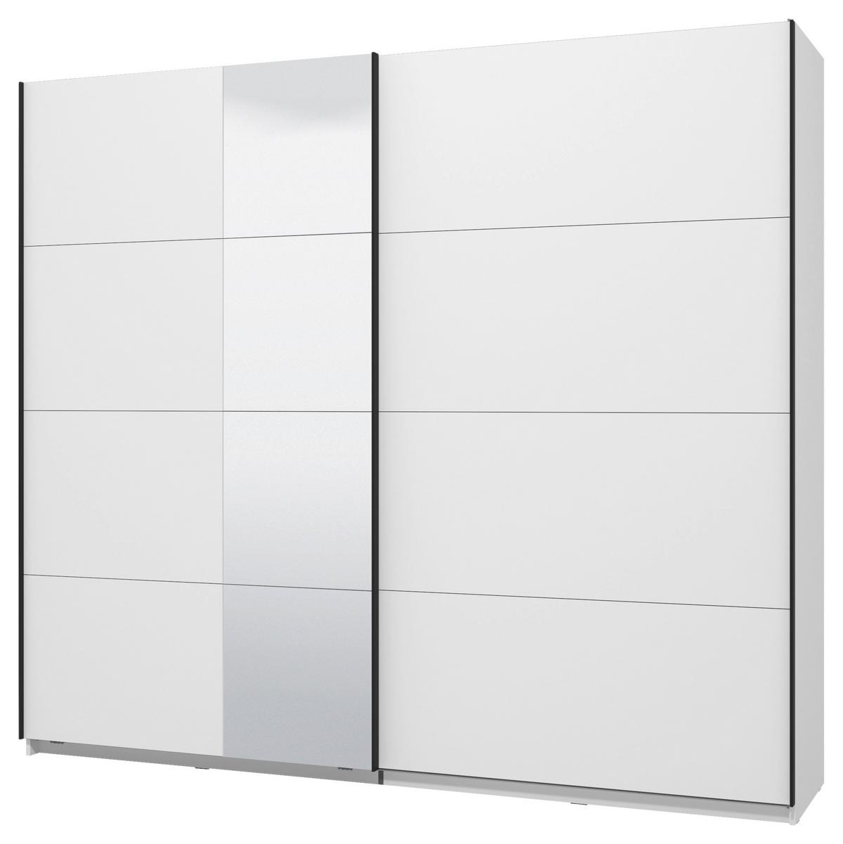 Schwebetürenschrank Gard Weiß - Schwarz/Weiß, KONVENTIONELL, Holzwerkstoff/Metall (245/217/61cm) - Based