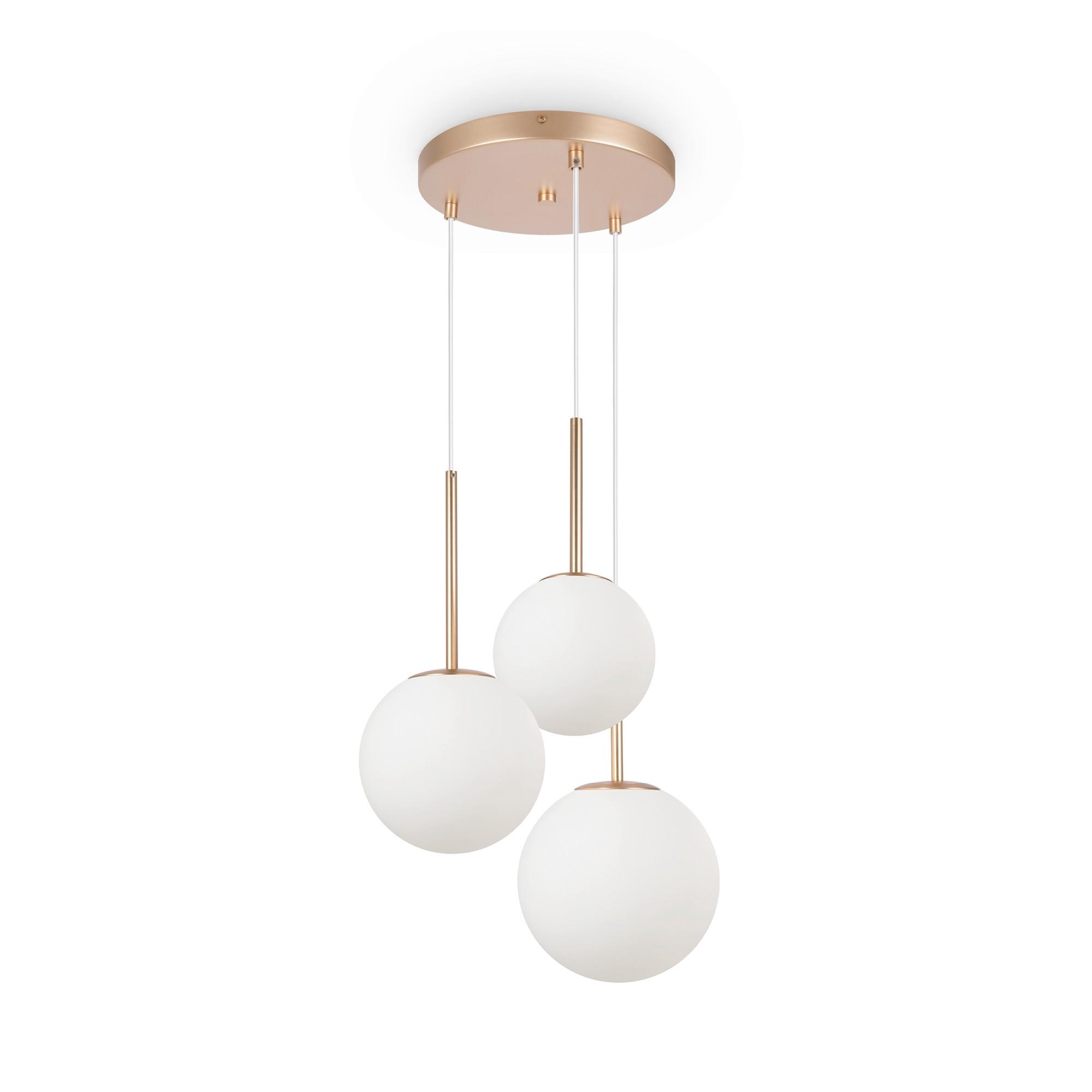 Pendelleuchte Basic Form Weiß/Goldfarben max. 40 Watt - Goldfarben/Weiß, Trend, Glas/Metall (40/180/40cm) - MAYTONI