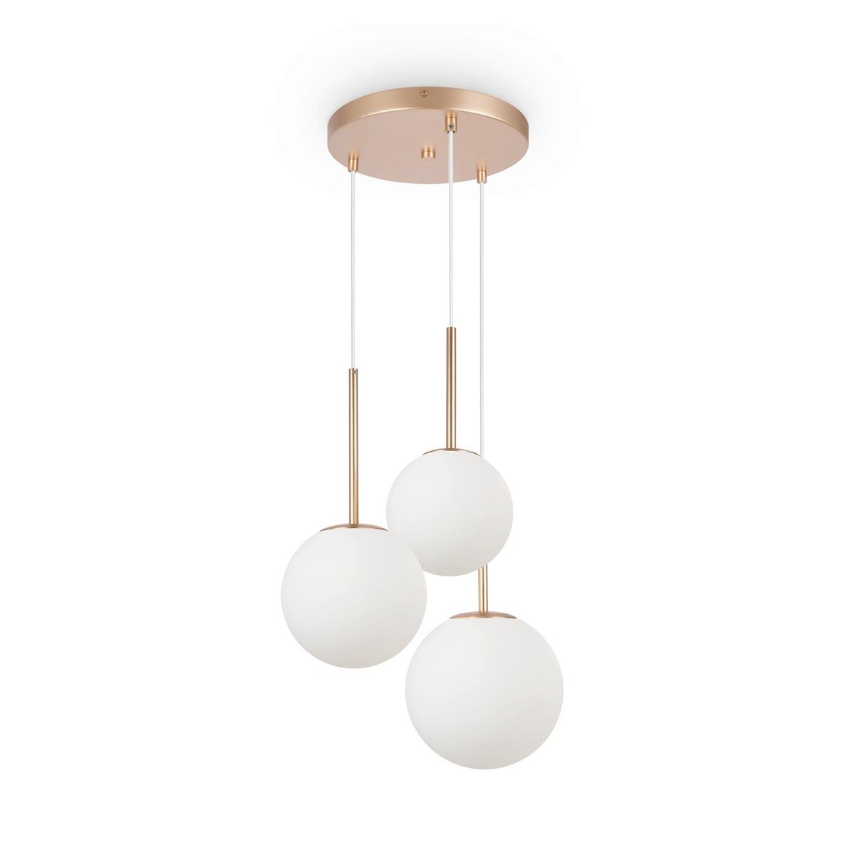 Pendelleuchte Basic Form Weiß/Goldfarben max. 40 Watt - Goldfarben/Weiß, Trend, Glas/Metall (40/180/40cm) - MAYTONI