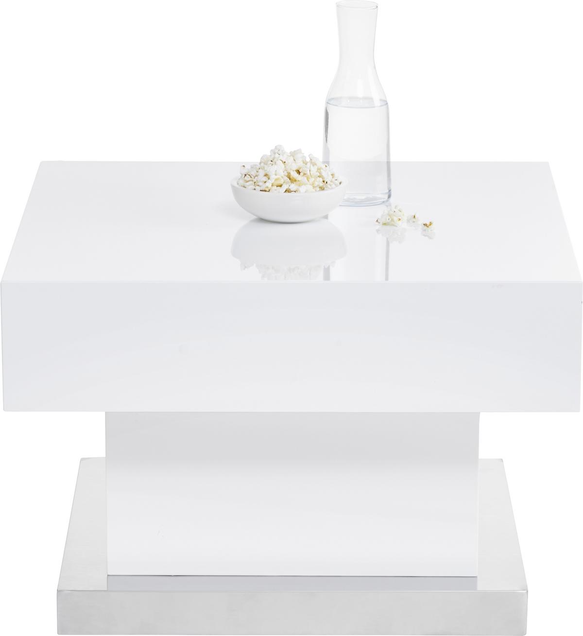 Couchtisch Lina Weiß Hochglanz - Weiß Hochglanz, MODERN, Holzwerkstoff/Metall (60/60/40cm) - Mömax