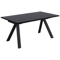 Ausziehtisch Schwarz - Schwarz, Lifestyle, Glas/Metall (160-240/90/76cm) - Premium Living