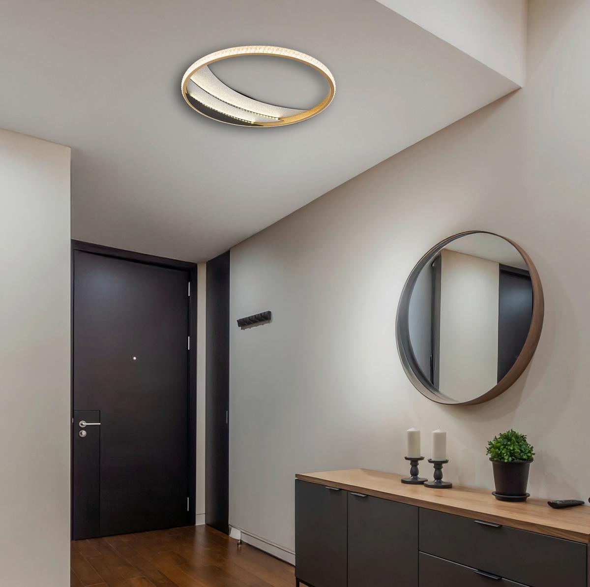 Led Stropna Svjetiljka Constance - prozirno/boje kroma, Design, metal/plastika (41/6cm) - Globo