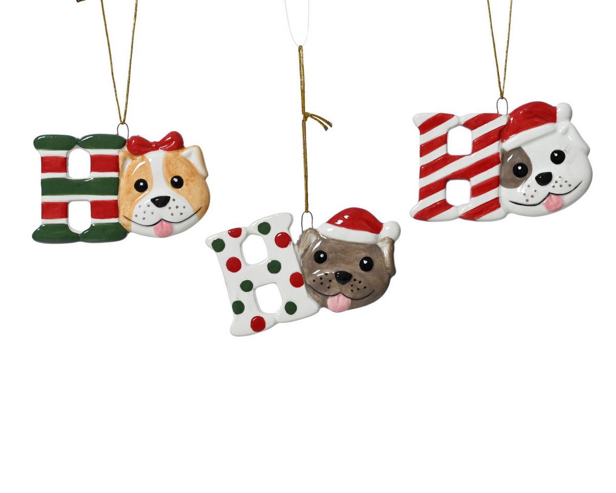 Ornamente brad de Crăciun Timo - multicolor, Basics, ceramică (9/5/0,5cm)