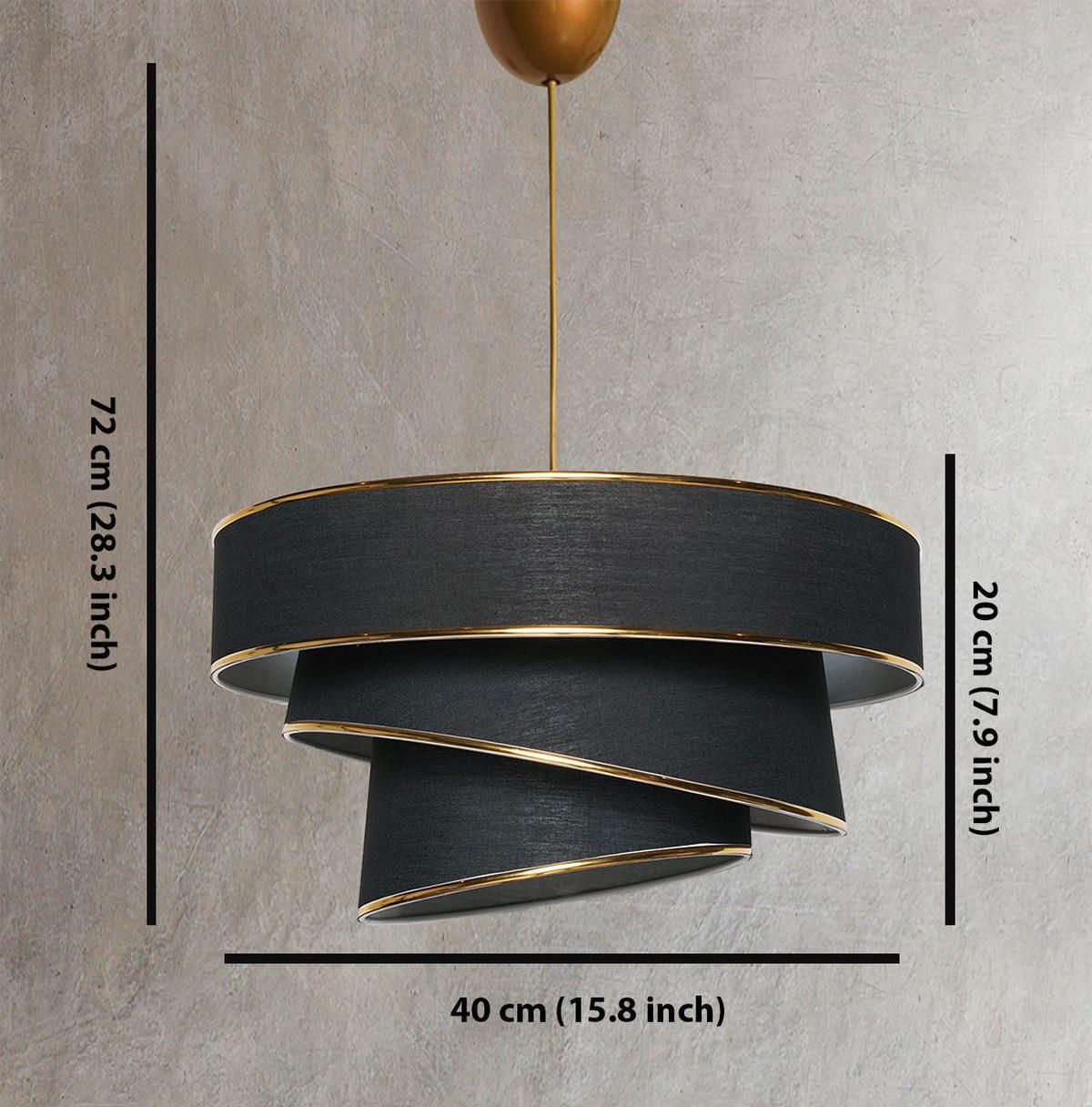 LAMPA WISZĄCA COUPER - czarny/kolor złoty, Konventionell, tworzywo sztuczne/metal (40/72cm)