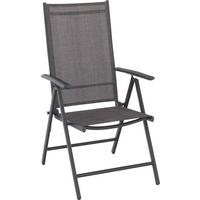 SKŁADANY FOTEL OGRODOWY HOUSTON - antracytowy/biały, Basics, metal/tkanina (56/106/64cm) - Mömax