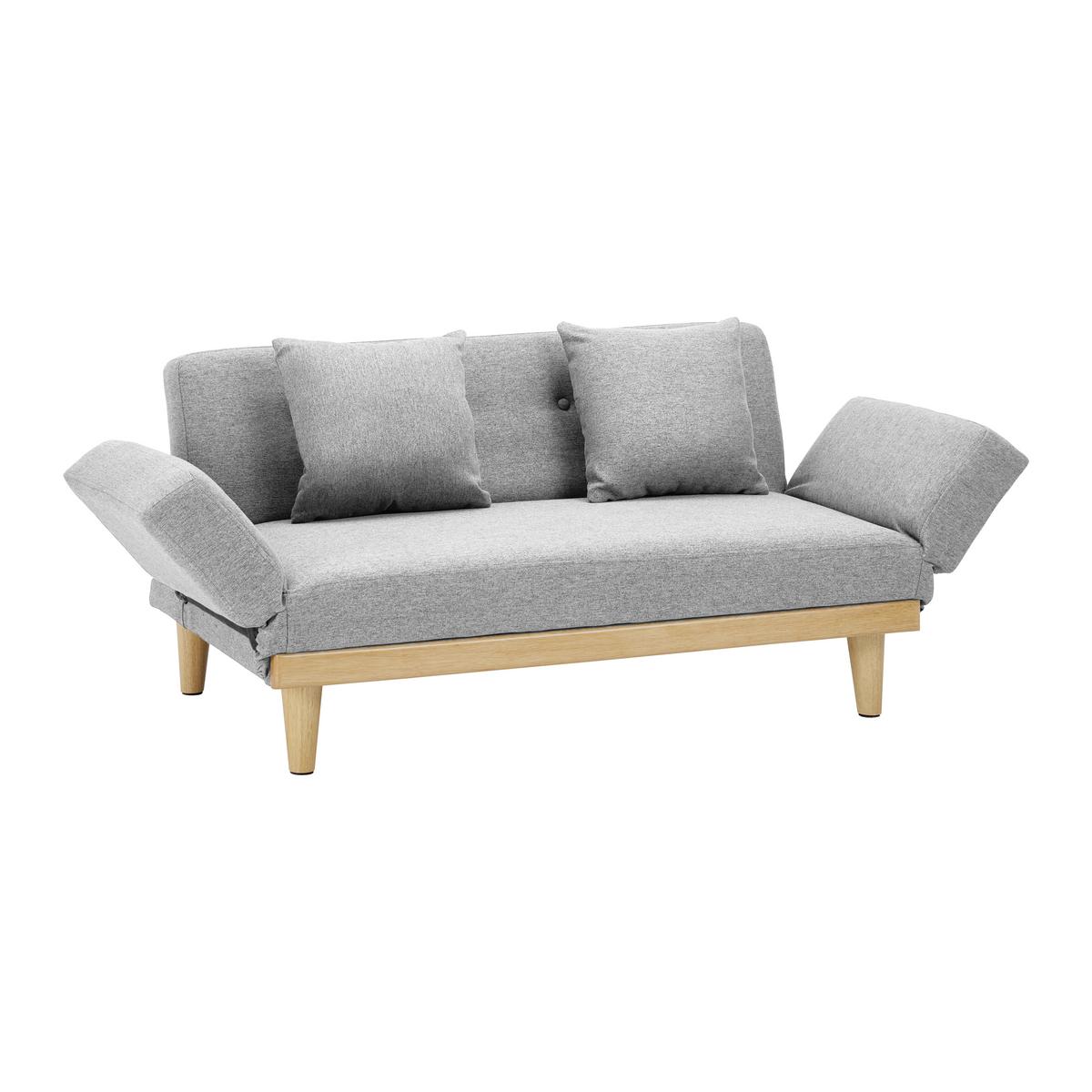 SOFA Z FUNKCJĄ SPANIA JOLA - kolor naturalny/jasnoszary, Modern, tkanina/drewno (131/64/73cm) - Bessagi Home