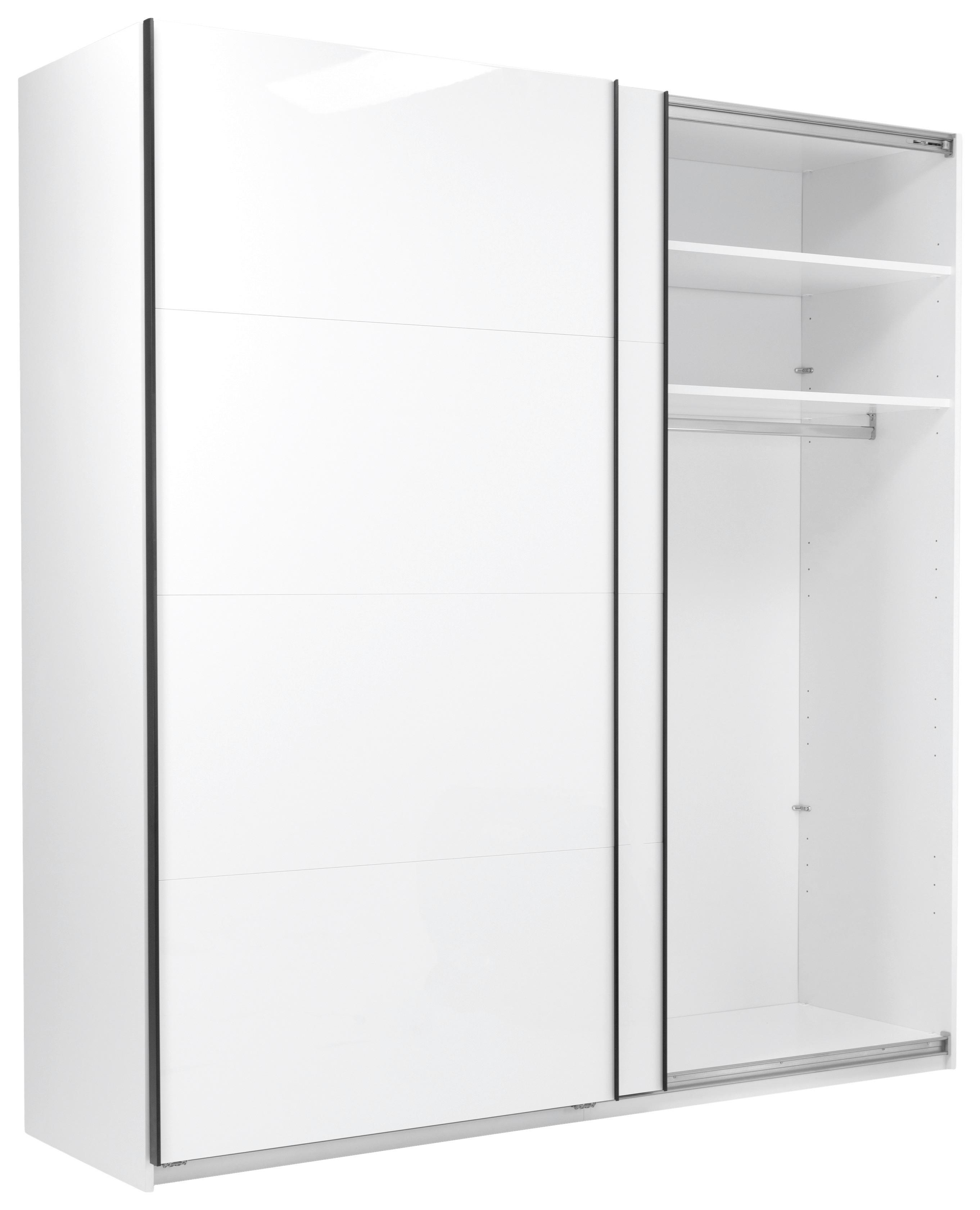 GARDEROB MED SKJUTDÖRRAR FAMILY -BASED- - vit/vit högglans, Modern, metall/trämaterial (200/212/62cm) - Based