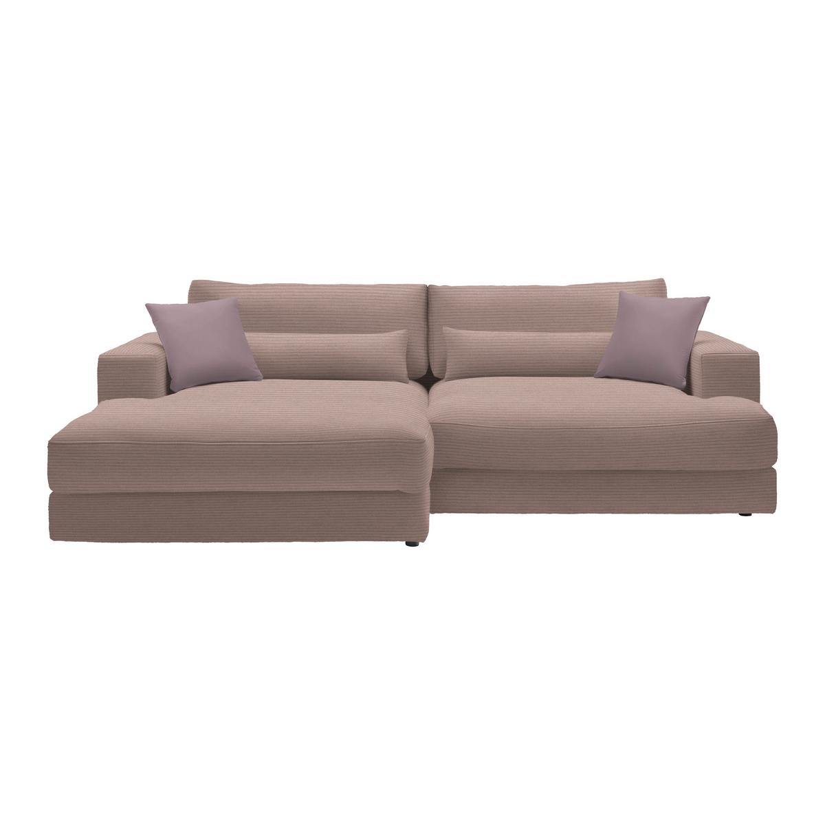 Ecksofa Fabiona links Flieder - Flieder/Schwarz, MODERN, Holz/Kunststoff (194/85/268cm) - Premium Living
