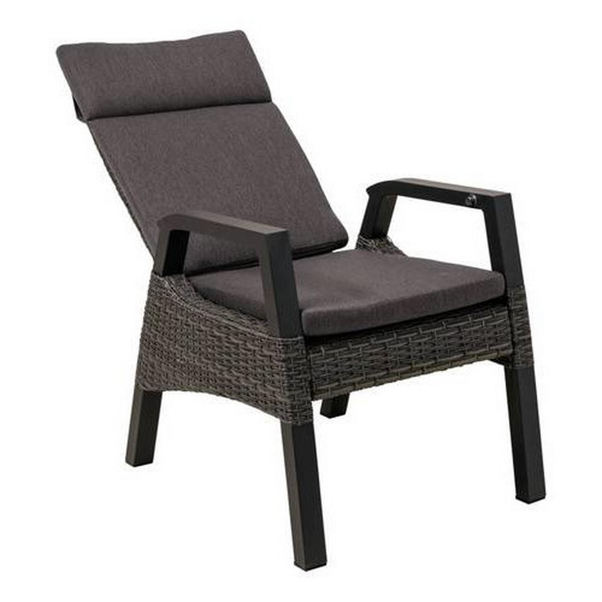 FOTEL OGRODOWY TREVISO FORTE 43400 - antracytowy, Modern, tworzywo sztuczne/metal (61/71/106cm) - Ambia Garden