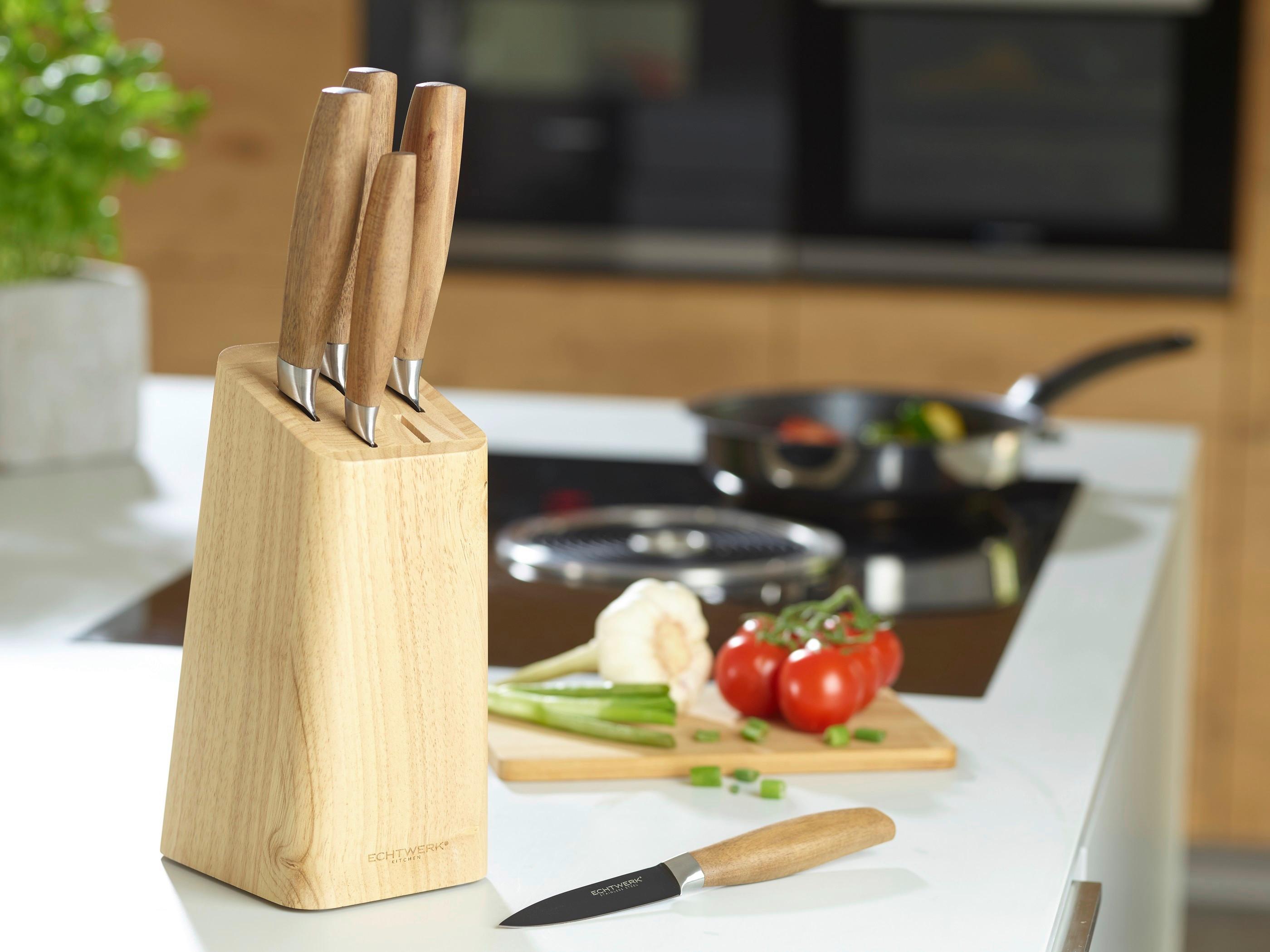Messerblock Carmo in Akazienfarben - Akaziefarben, Basics, Holz (22,7cm) - Echtwerk