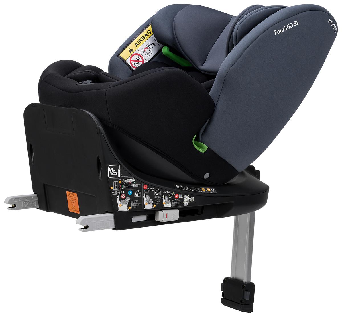 FOTELIK SAMOCHODOWY OBROTOWY UK108-337-194 FOUR360 SL NERO - czarny, Konventionell, tworzywo sztuczne (43/58/52cm)