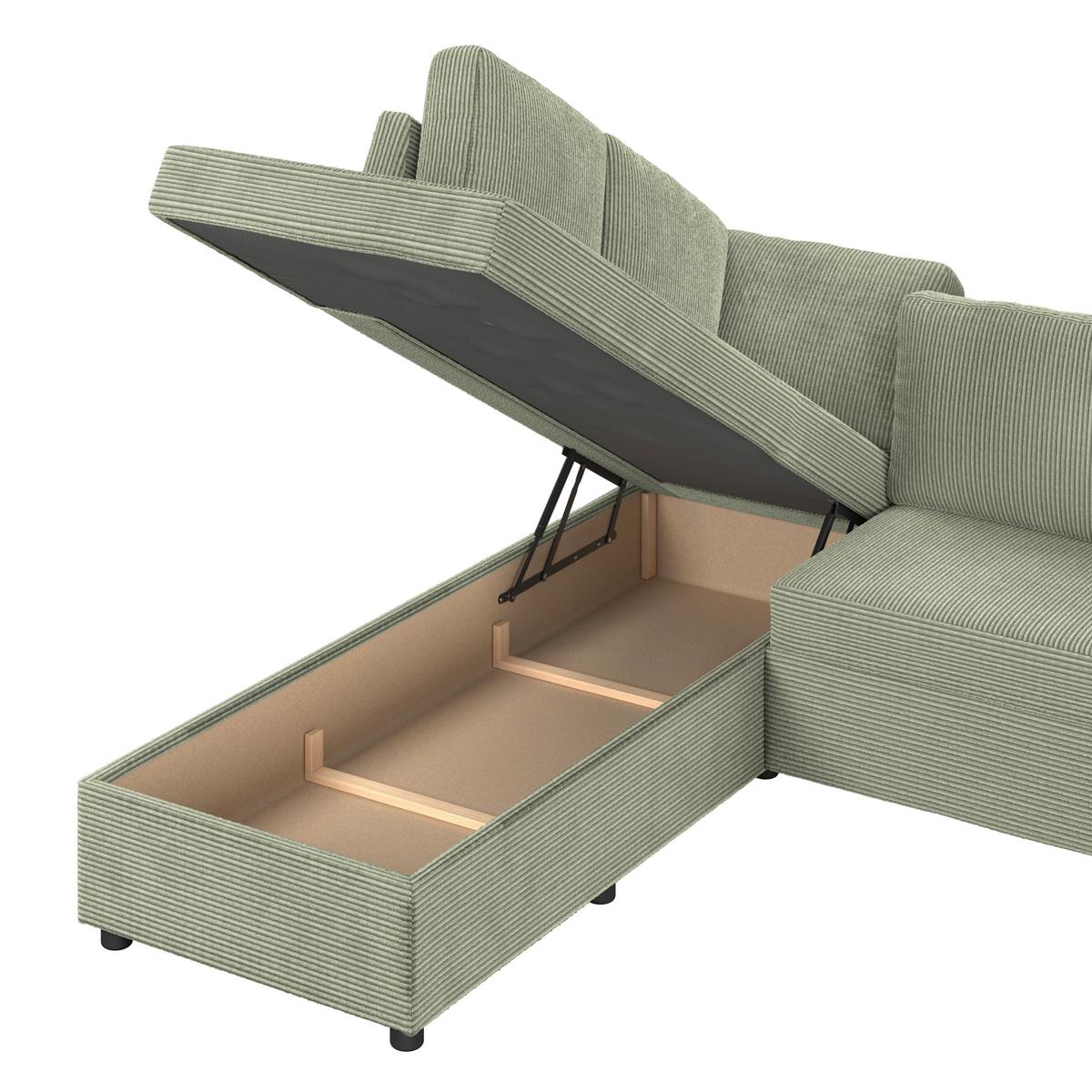Kutna Garnitura Toulouse - Khaki/crna, Trend, drvo/metal (206/224cm)