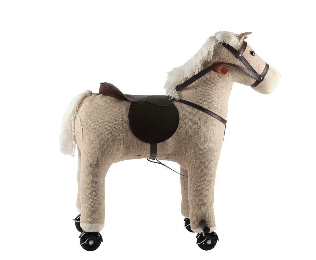 KONIK NA BIEGUNACH JR805 - beżowy, Trend, tworzywo sztuczne/metal (74/45/74cm) - My Baby Lou