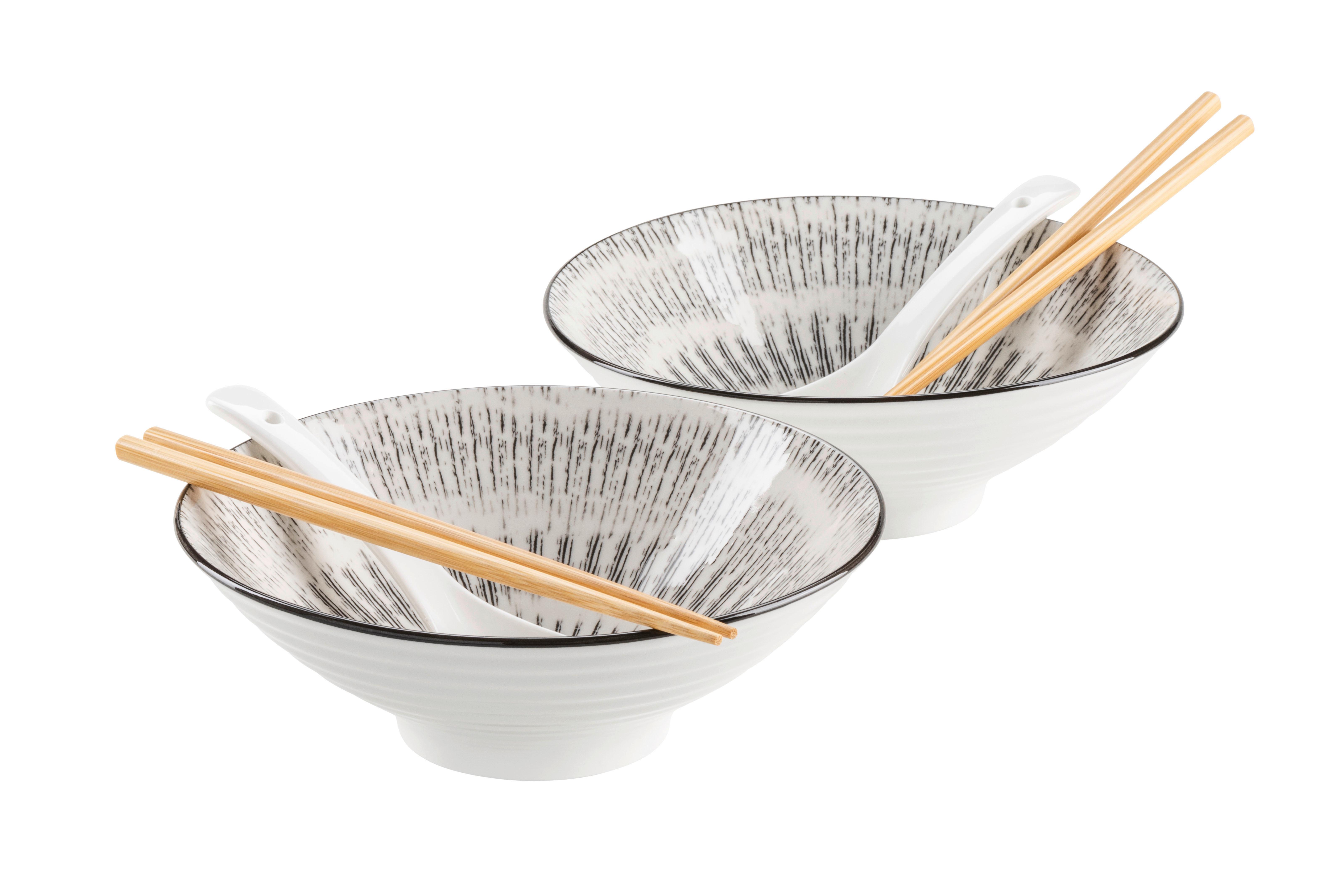 Chinesisches Tafelservice 935643 - Weiss/Schwarz, Basics, Keramik - Mäser