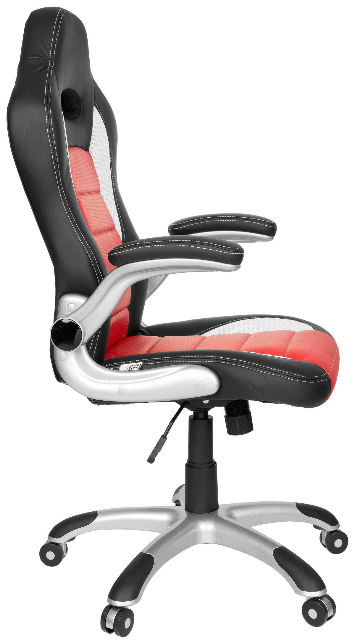 Gaming Stol Game Sport, Črna, Rdeča, Bela - rdeča/črna, Moderno, umetna masa/tekstil (64/118/57cm) - MID.YOU