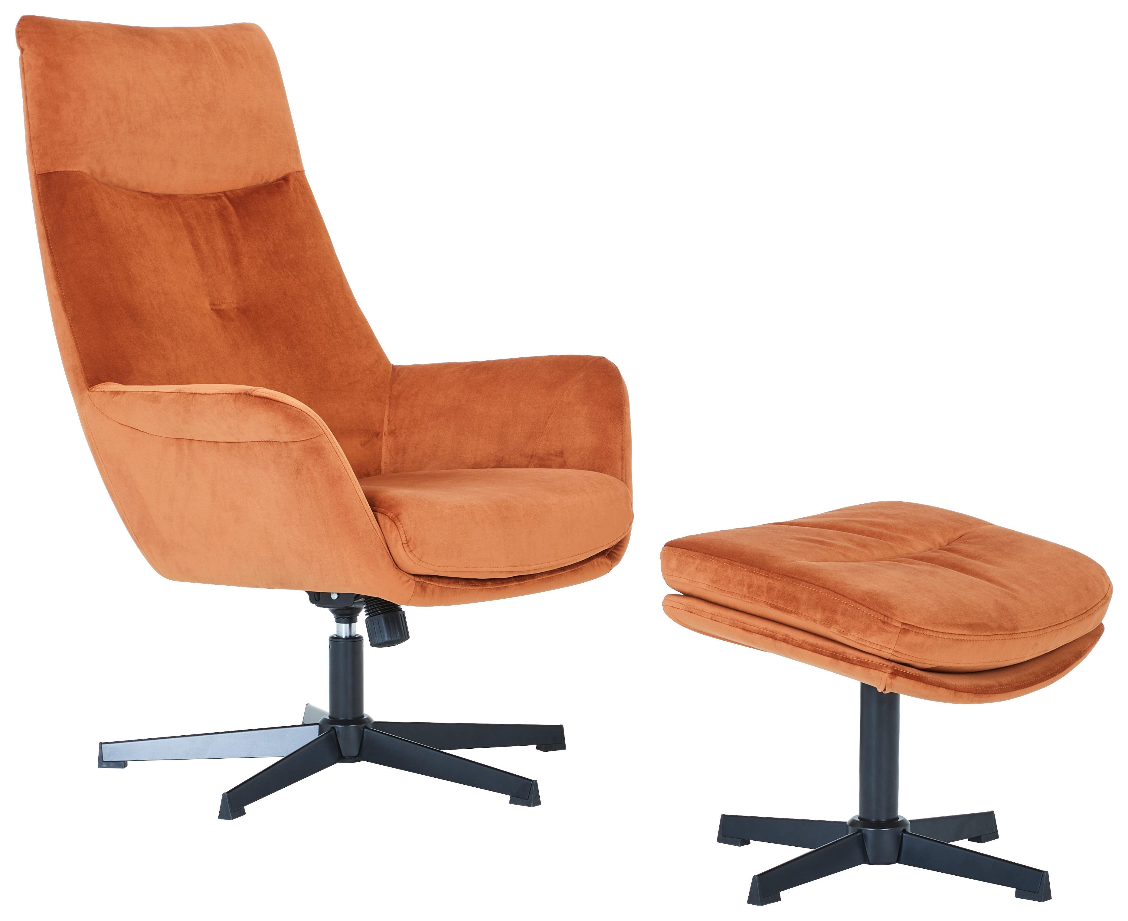 ZESTAW FOTELI RELAKSACYJNYCH SVENJA    -HOM IN- - ciemnopomarańczowy/czarny, Design, metal/tkanina (74/108/84cm) - Hom`in