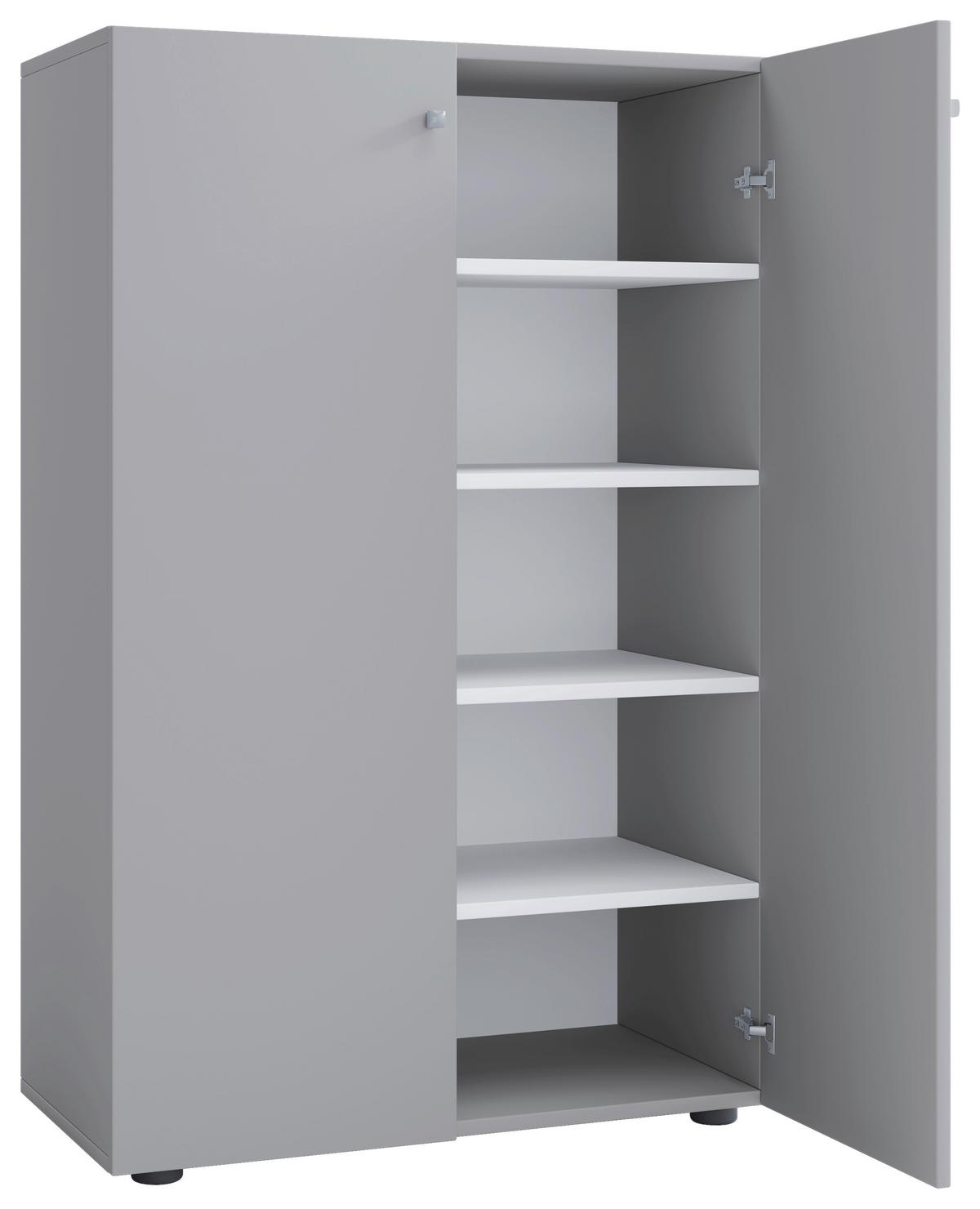 Schuhschrank Lona XL ca.70x110x39cm Grau - Schwarz/Grau, KONVENTIONELL, Holzwerkstoff/Kunststoff (70/110/39cm) - MID.YOU