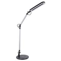 LED-SCHREIBTISCHLEUCHTE 58424 URSINO - Silberfarben/Schwarz, Konventionell, Kunststoff/Metall (58,7/20/107cm) - Globo