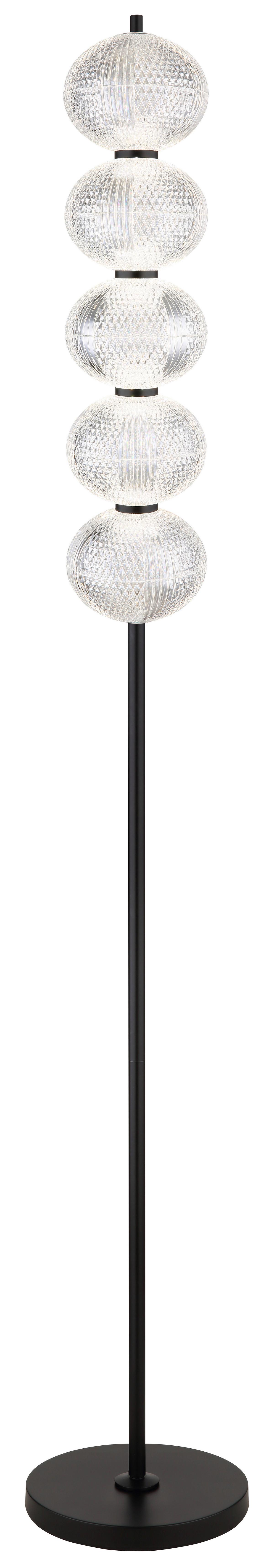 Stoječa Led-svetilka 16042s - črna/prozorno, Konvencionalno, kovina/umetna masa (25/160cm) - Globo