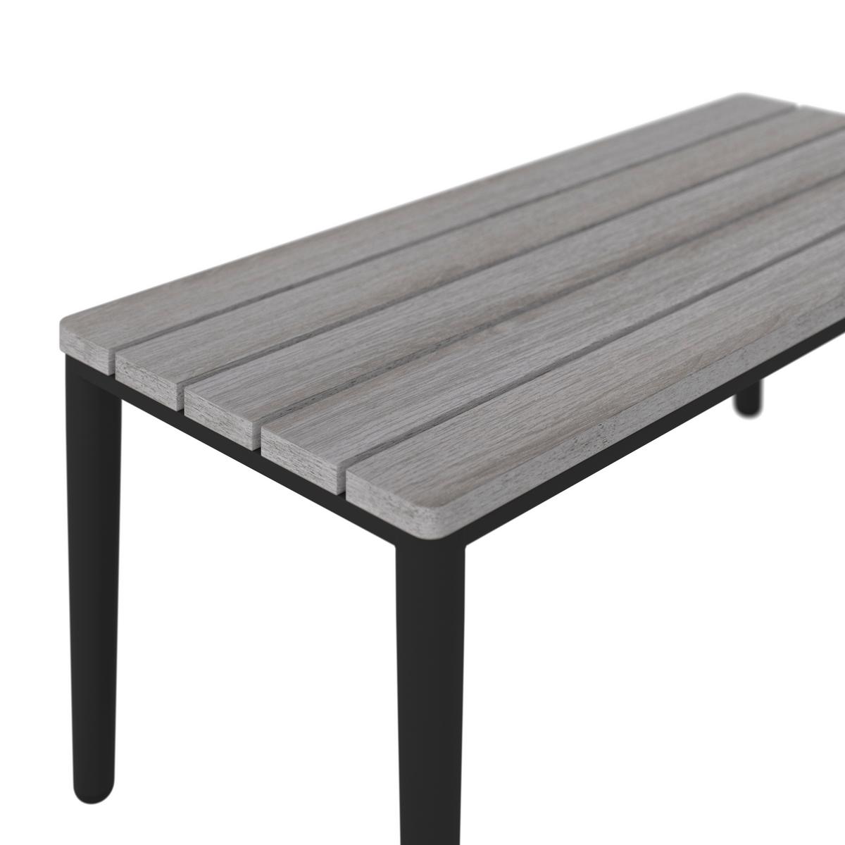 Loungegarnitur Enja Hellgrau Metall/Outdoorstoff +Abdeckung - Hellgrau/Schwarz, MODERN, Kunststoff/Textil (104/60/70cm) - Bessagi Garden